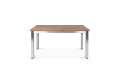 OUTFLEXX Ausziehtisch, Edelstahl/recyceltes Teak, 200/260x100cm, rustikal gebürstet, FSC®-zertifiziertes Produkt
