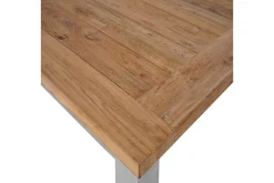 OUTFLEXX Ausziehtisch, Edelstahl/recyceltes Teak, 200/260x100cm, rustikal gebürstet, FSC®-zertifiziertes Produkt