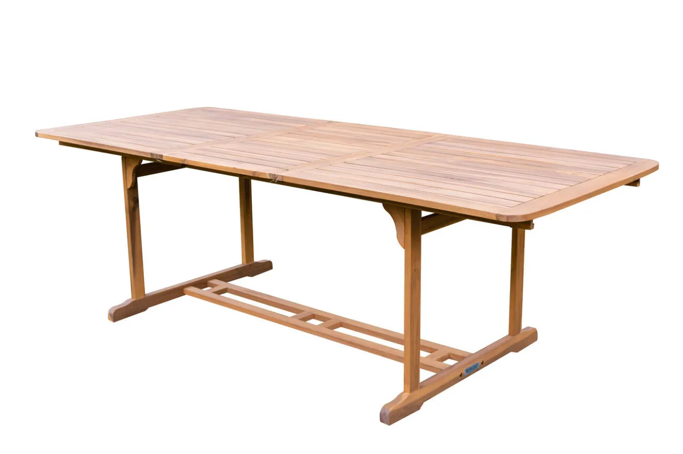 OUTFLEXX Ausziehtisch, natur, Akazie, 180/240 x 100 cm, Ausziehfunktion
