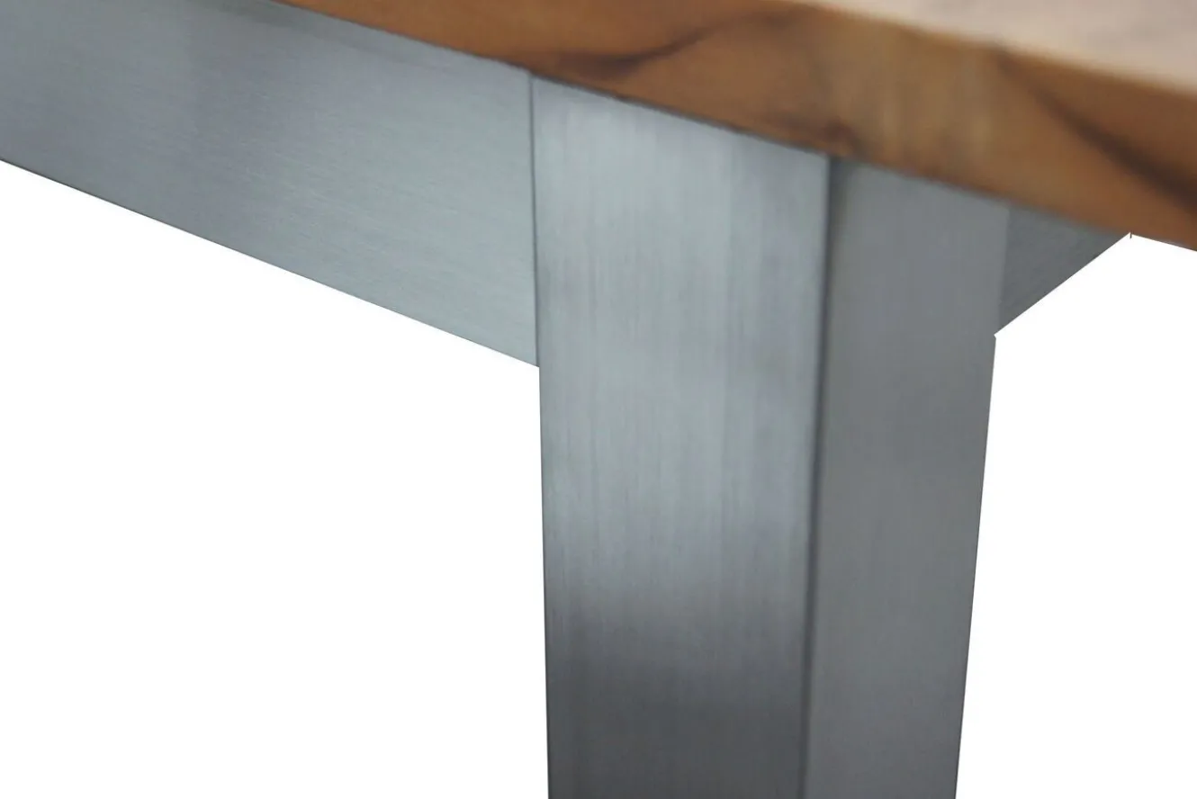 OUTFLEXX Ausziehtisch, Teak/Edelstahl, Plattenstärke 20mm, 150/200x90cm