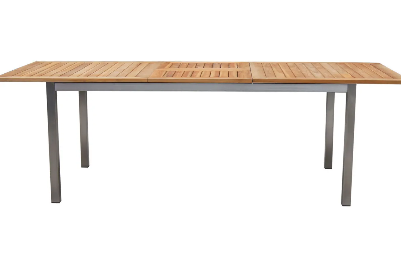 OUTFLEXX Ausziehtisch, Teakholz/Edelstahl, Plattenstärke 25mm, 180/240x100cm, FSC®-zertifiziertes Produkt