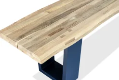 OUTFLEXX Bank, dark grey/natur, Alu/recyceltes Teak, 240x100x45cm, mit Baumkante, FSC®-zertifiziertes Produkt