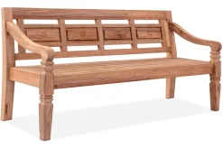 OUTFLEXX Bank, natur, recycled Teak, 180x70x85cm, aufwändig gestaltet, mit Armlehnen