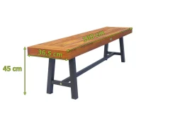 OUTFLEXX Bank, natur/schwarz, Akazie, 160 x 36,5 x 45 cm, FSC®-zertifiziertes Produkt