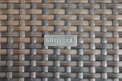 OUTFLEXX Beistelltisch, braun marmoriert, Polyrattan, 40x40x40 cm, inkl. Glasplatte
