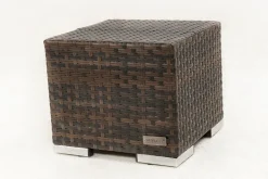 OUTFLEXX Beistelltisch, braun marmoriert, Polyrattan, 40x40x40 cm, inkl. Glasplatte
