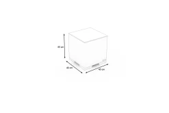 OUTFLEXX Beistelltisch, desert-beige, Polyrattan/Aluminium, 40 x 40 x 41 cm, robust, mit Fußkappen, montierte Anlieferung