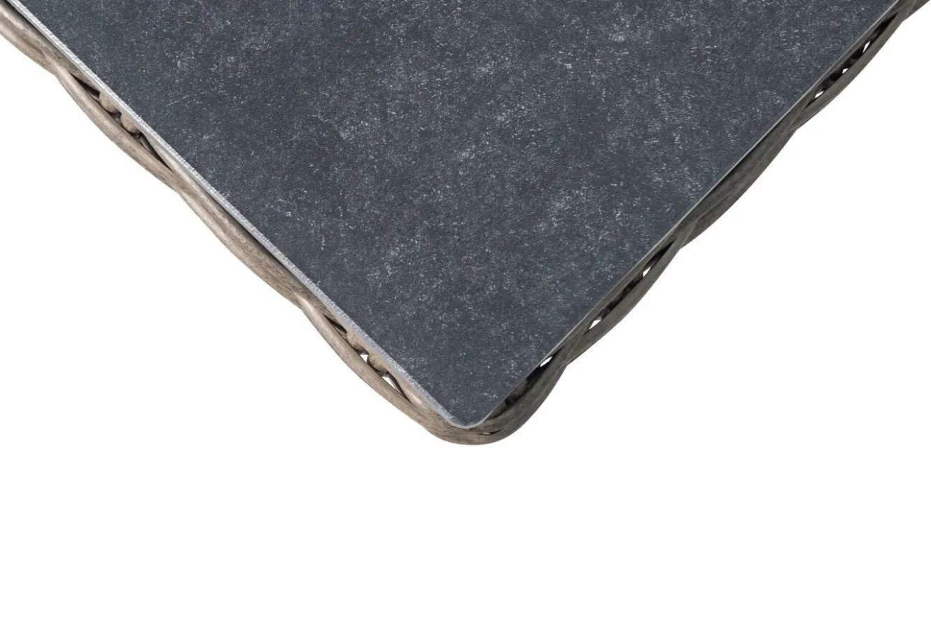 OUTFLEXX Beistelltisch, grau, Polyrattan, 45 x 45 x 50 cm, Tischplatte Spraystone, innenliegend
