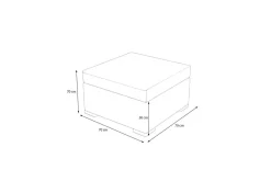 OUTFLEXX Beistelltisch/Hocker, creme/weiß, schwarz, Polyrattan, inkl. Glasplatte und Polster