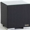 OUTFLEXX Beistelltisch, schwarz, Polyrattan, 40x40x40 cm, inkl. Glasplatte