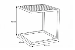 OUTFLEXX Beistelltisch, silber/natur, Edelstahl/Teakholz, 45x45cm, Tischplattenstärke 1,2cm, FSC®-zertifiziertes Produkt