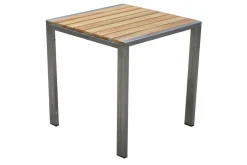OUTFLEXX Beistelltisch, Teakholz/Edelstahl, 45x45cm, FSC®-zertifiziertes Produkt
