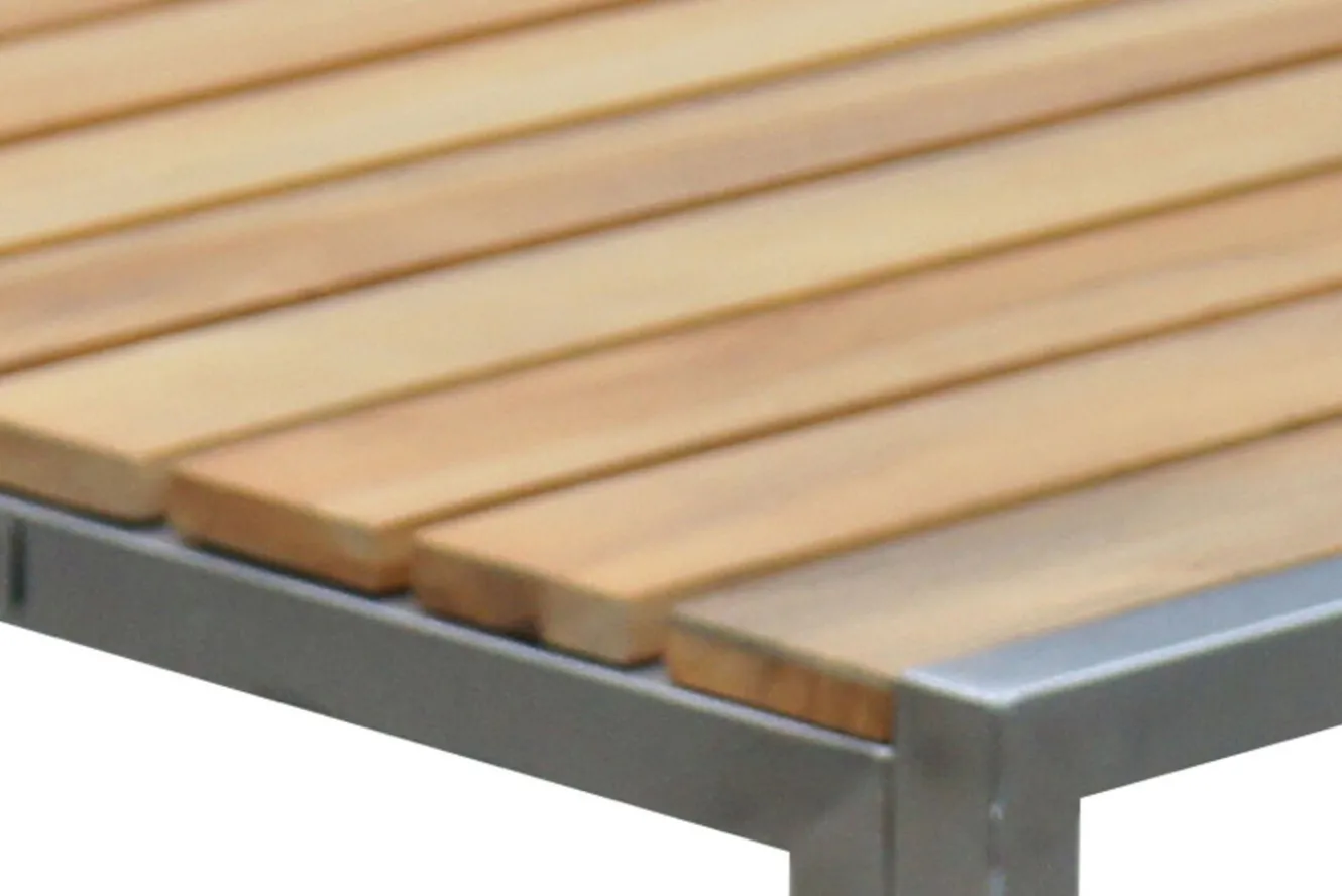 OUTFLEXX Beistelltisch, Teakholz/Edelstahl, 45x45cm, FSC®-zertifiziertes Produkt
