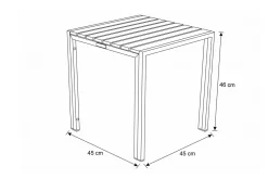 OUTFLEXX Beistelltisch, Teakholz/Edelstahl, 45x45cm, FSC®-zertifiziertes Produkt