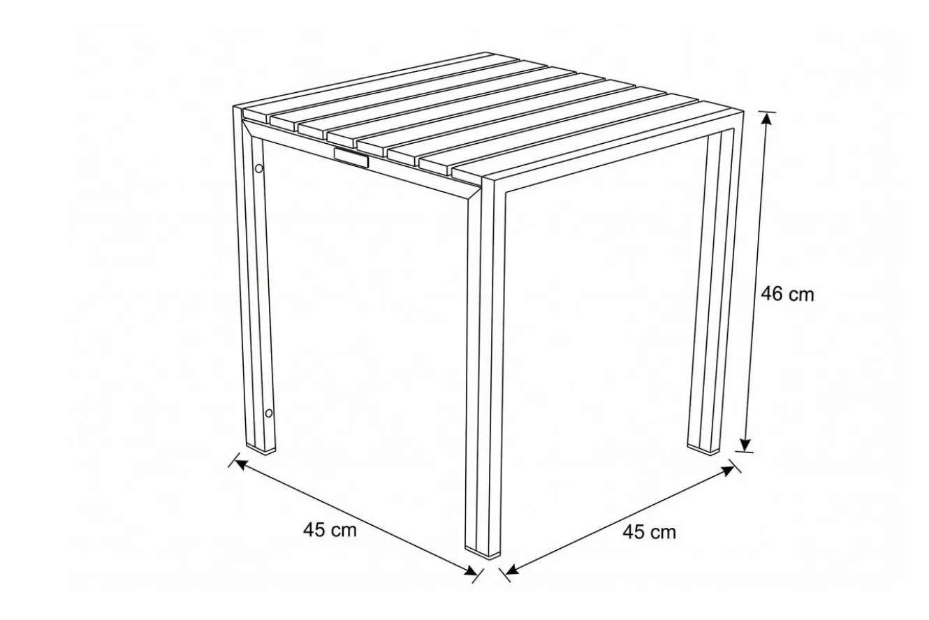 OUTFLEXX Beistelltisch, Teakholz/Edelstahl, 45x45cm, FSC®-zertifiziertes Produkt