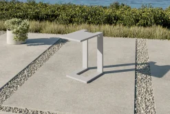 OUTFLEXX Beistelltisch U-Förmig, weiß, Aluminium, 50 x 30 cm,belastbar, korrosionsbeständig