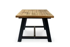 OUTFLEXX Belanda Esstisch, dark grey/natur, Alu/recyceltes Teak, 200x100x76cm, rustikal gebürstet, A-Gestell, FSC®-zertifiziertes Produkt