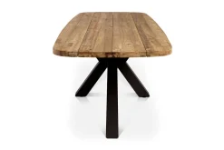 OUTFLEXX Belgium Esstisch, dark grey/natur, Alu/recyceltes Teak, 220x100x78cm, rustikal gebürstet, Kreuz-Gestell, FSC®-zertifiziertes Produkt