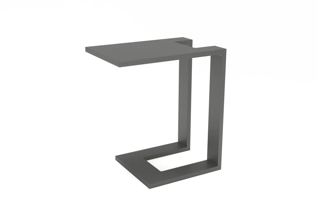 OUTFLEXX Bite Gartenliegen-Set mit Beistelltisch, anthrazit, Aluminium/Polyester, 205 x 90 cm, schnelltrocknend, inklusive Dekokissen
