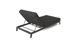 OUTFLEXX Bite Gartenliegen-Set mit Beistelltisch, anthrazit, Aluminium/Polyester, 205 x 90 cm, schnelltrocknend, inklusive Dekokissen