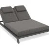 OUTFLEXX Blain Garten-Doppelliege, dunkelgrau, Alu/Polyester, mit Quick-Dry Schaumpolstern