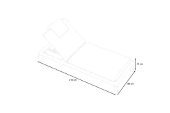 OUTFLEXX Blain Gartenliege, dunkelgrau, Alu/Polyester, 210 x 90 cm, schnelltrocknend, wasserabweisend