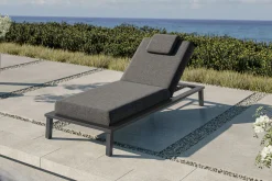 OUTFLEXX Blain Gartenliege, dunkelgrau, Alu/Polyester, 210 x 90 cm, schnelltrocknend, wasserabweisend