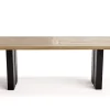 OUTFLEXX Bob Esstisch, natur/anthrazit, Alu/recycled Teak, 220 x 100 cm, rustikal gebürstet