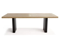 OUTFLEXX Bob Esstisch, natur/anthrazit, Alu/recycled Teak, 220 x 100 cm, rustikal gebürstet