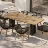 OUTFLEXX Bob Garten-Essgruppe, anthrazit/natur, Alu/recycled Teak/Rope, 220 x 100 cm, 6 x Sessel, FSC®-zertifiziertes Produkt