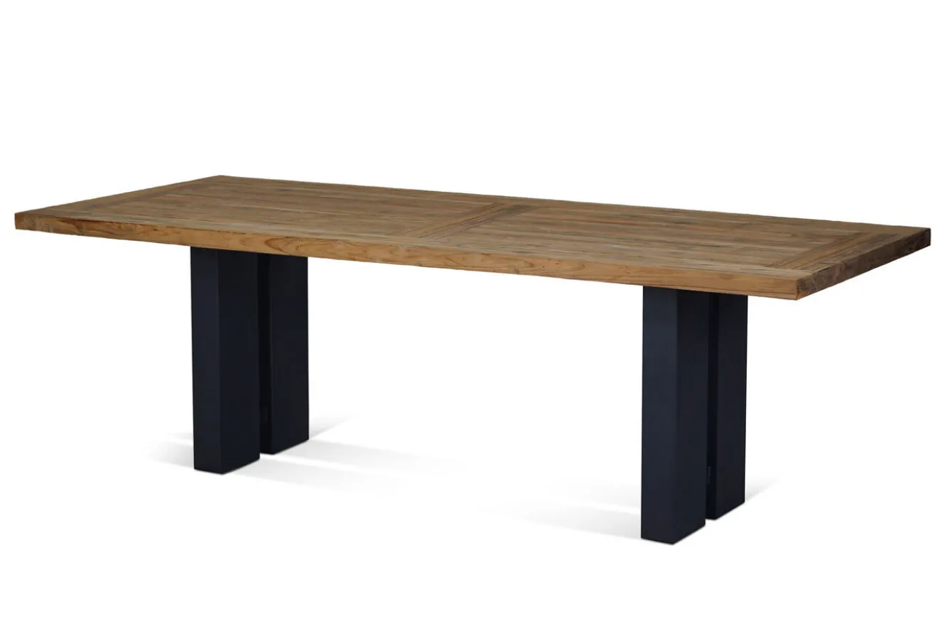 OUTFLEXX Bob Garten-Essgruppe, anthrazit/natur, Alu/recycled Teak/Rope, 220 x 100 cm, 6 x Sessel, FSC®-zertifiziertes Produkt