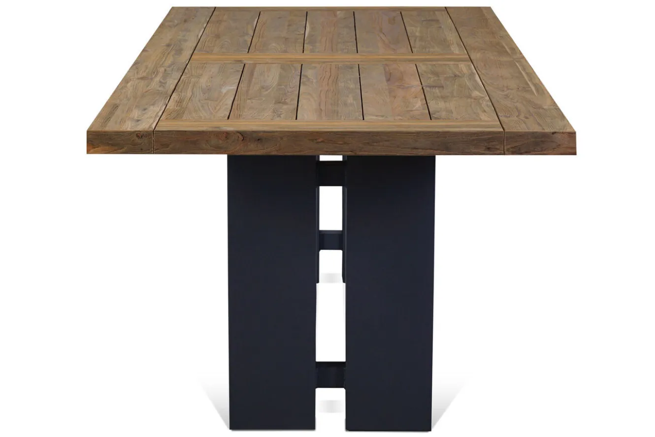 OUTFLEXX Bob Garten-Essgruppe, anthrazit/natur, Alu/recycled Teak/Rope, 220 x 100 cm, 6 x Sessel, FSC®-zertifiziertes Produkt