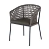 OUTFLEXX Bob/Zui Garten-Essgruppe, anthrazit/hellgrau, Alu/recycled Teak/Rope, 220 x 100 cm, 8 x Sessel, inkl. Polster
