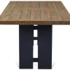 OUTFLEXX Bob/Zui Garten-Essgruppe, anthrazit/hellgrau, Alu/recycled Teak/Rope, 220 x 100 cm, 6 x Sessel, inkl. Polster