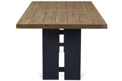 OUTFLEXX Bob/Zui Garten-Essgruppe, anthrazit/hellgrau, Alu/recycled Teak/Rope, 220 x 100 cm, 6 x Sessel, inkl. Polster