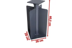 OUTFLEXX Bodenanker XL für Ampelschirme, anthrazit, pulverbesch. Stahl, 28x28x60,5, zum Einbetonieren