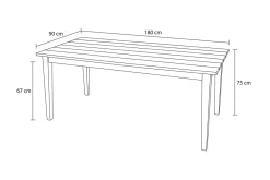 OUTFLEXX Borneo Dining-Tisch, Akazie, gebürstet, 180 x 90 cm, FSC®-zertifiziertes Produkt