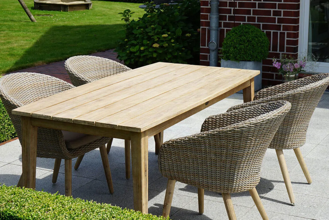 OUTFLEXX Borneo Dining-Tisch, Akazie, gebürstet, 180 x 90 cm, FSC®-zertifiziertes Produkt