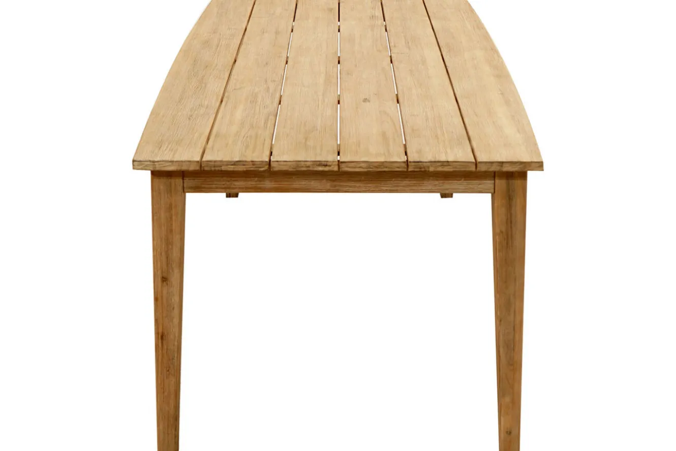 OUTFLEXX Borneo Garten-Essgruppe, beige-meliert, Polyrattan/Akazie, Tisch 180 x 90 cm, 6 Landhaussessel, FSC®-zertifiziertes Produkt