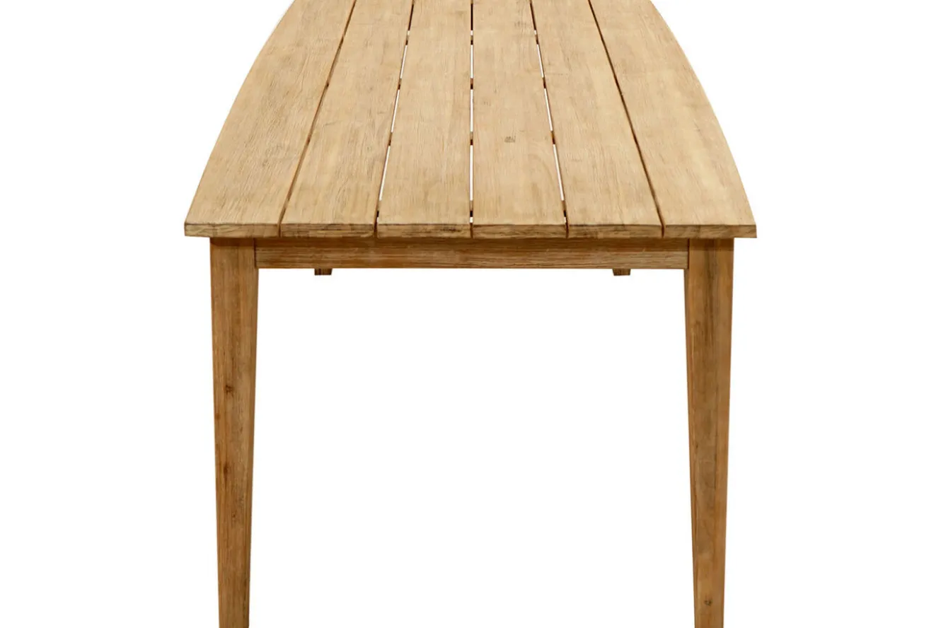 OUTFLEXX Borneo Garten-Essgruppe, beige-meliert, Polyrattan/Akazie, Tisch 180 x 90 cm, 6 Cocktail-Sessel, FSC®-zertifiziertes Produkt