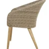 OUTFLEXX Borneo Garten-Essgruppe, beige/natur, Akazie/Polyrattan, Ausziehbar, 180/240 x 100 cm, 6 Stühle 65 x 60 cm, Polster Inklusive, FSC®-zertifiziertes Produkt