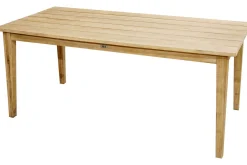 OUTFLEXX Borneo Garten-Essgruppe, beige-meliert, Polyrattan/Akazie, Tisch 220 x 100 cm, 6 Cocktail-Sessel, FSC®-zertifiziertes Produkt