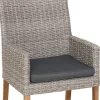 OUTFLEXX Borneo/Kota Garten-Essgruppe, natur/grau-meliert, Akazie/Alu/Polyrattan, 220x100 cm, 6 Landhaussessel, Akazie, FSC®-zertifiziertes Produkt