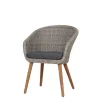 OUTFLEXX Borneo/Kota Garten-Essgruppe, natur/grau-meliert, Akazie/Alu/Polyrattan, 180x90cm, 4 Cocktailsessel, FSC®-zertifiziertes Produkt