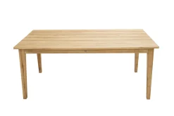 OUTFLEXX Borneo/Kota Garten-Essgruppe, natur/grau-meliert, Akazie/Alu/Polyrattan, 220x100 cm, 4 Landhaussessel, Akazie, FSC®-zertifiziertes Produkt