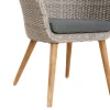 OUTFLEXX Borneo/Kota Garten-Essgruppe, natur/grau-meliert, Akazie/Alu/Polyrattan, 220x100 cm, 3 Cocktail-, 3 Landhaussessel, FSC®-zertifiziertes Produkt