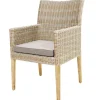 OUTFLEXX Borneo Landhaussessel, beige-meliert, Polyrattan/Akazie, 60x65x94cm, inkl. Polster, FSC®-zertifiziertes Produkt
