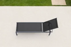 OUTFLEXX Boston Liege, anthrazit matt/schwarz, Alu/Textilene, 190 x 62 cm, Rückenlehne verstellbar