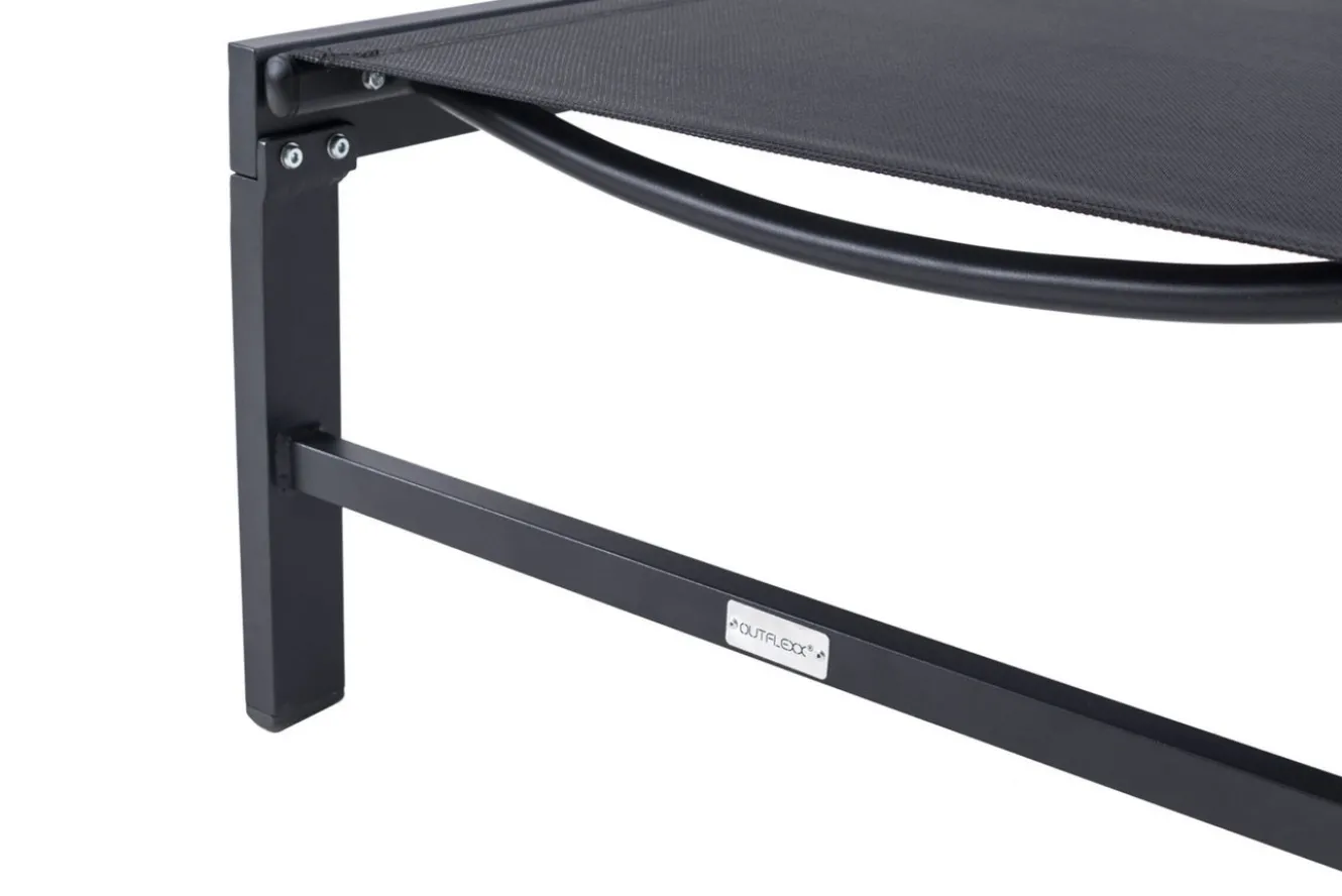 OUTFLEXX Boston Liege, anthrazit matt/schwarz, Alu/Textilene, 190 x 62 cm, Rückenlehne verstellbar