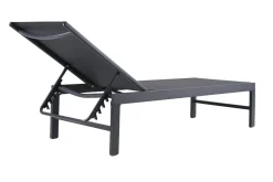 OUTFLEXX Boston Liege, anthrazit matt/schwarz, Alu/Textilene, 190 x 62 cm, Rückenlehne verstellbar